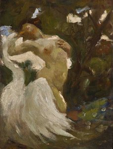 Leda och svanen (olja på duk)