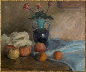 Stilleben omkring 1920 (olja på duk fäst på en kartong)