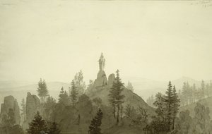 Staty av Madonnan i bergen av Caspar David Friedrich