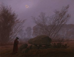 En promenad i skymningen, 1830-1835 av Caspar David Friedrich