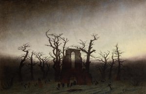 Klostret i ekskogen av Caspar David Friedrich