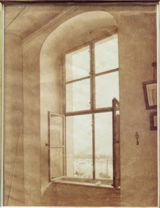 Utsikt från konstnärens ateljé (vänstra fönstret) av Caspar David Friedrich