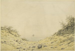 Utsikt över havet genom sanddynerna av Caspar David Friedrich