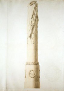Design för en minneskolumn (penna, penna och sepia på papper) av Caspar David Friedrich