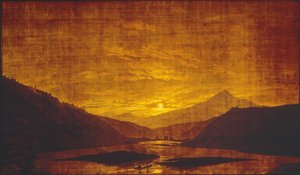 Flodlandskap på natten av Caspar David Friedrich