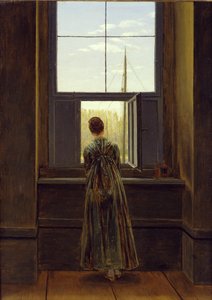Kvinna vid fönstret av Caspar David Friedrich