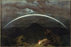 Berglandskap med regnbåge av Caspar David Friedrich