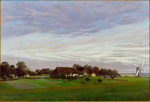 ""Det platta landet"" Omgivningarna i Greifswald, Tyskland av Caspar David Friedrich