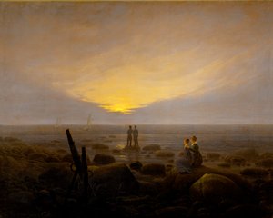 Månuppgång över havet av Caspar David Friedrich