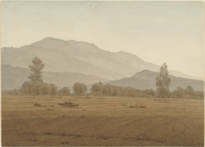 Nymåne ovanför Riesengebirge-bergen av Caspar David Friedrich