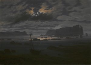 Norra havet i månskenet, ca. 1823 av Caspar David Friedrich