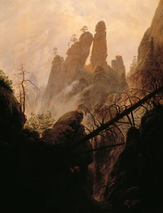Rocky Ravine, av Caspar David Friedrich (1774-1840). av Caspar David Friedrich