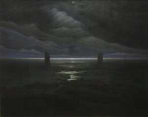 Havsstrand i månsken av Caspar David Friedrich