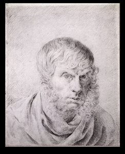 Självporträtt, ca 1810 (svart krita på papper) av Caspar David Friedrich