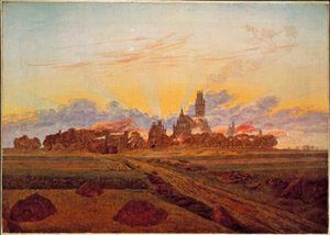 Soluppgång nära Neubrandenburg av Caspar David Friedrich