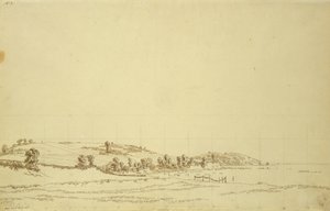 South Coast of Rugen (penna och penna på papper) av Caspar David Friedrich