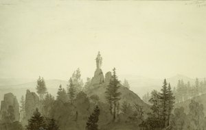 Staty av Madonnan i bergen av Caspar David Friedrich