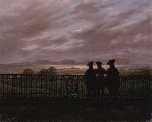 Poeterna Vasilij Andrejevitj Zjukovskij (1783-1852), Sergejevitj Ivan Turgenev (1818-83) och Aleksandr Ivanovitj Turgenjev (ca 1784-1846), sent 1820-tal (olja på duk) av Caspar David Friedrich