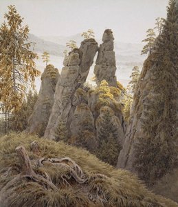 Klippportarna i Neurathen, mellan 1826 och 1828. av Caspar David Friedrich