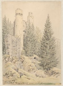 Ruinen Kostenblatt vid Bilin av Caspar David Friedrich