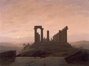 Junos tempel i Agrigento, av Caspar David Friedrich (1774-1840). av Caspar David Friedrich