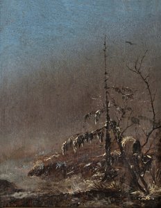 Snötäckt litet träd av Caspar David Friedrich