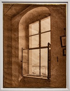 Utsikt från konstnärens ateljé, fönster till vänster av Caspar David Friedrich