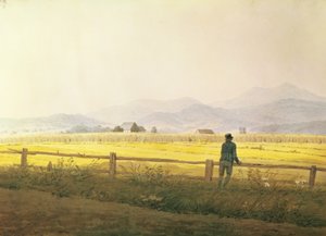 Utsikt över Schmiedebergerkamm, ca 1837 (akvarell på papper) av Caspar David Friedrich