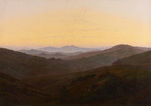 Före soluppgången i bergen av Caspar David Friedrich