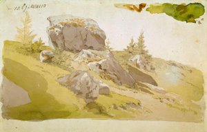 Äng med stenar i Giant Mountains av Caspar David Friedrich