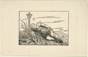 Ung man som ligger på en grav av Caspar David Friedrich