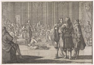 Imperial Seal of England krossades i House of Lords, 1646 av Caspar Luyken (attributed to)