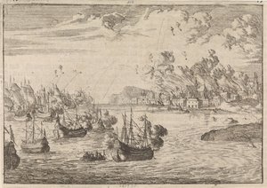 Bombardementet av Dieppe, 1694 av Caspar Luyken