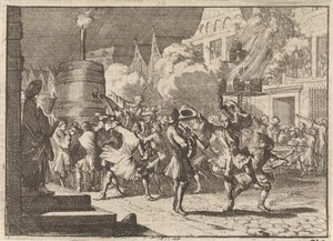 Glädje i Paris vid den falska rapporten om William III:s död i slaget vid Boyne, 1690 av Caspar Luyken