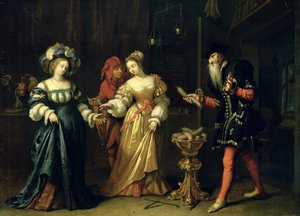 A Masked Joker, 1668  av Caspar Netscher