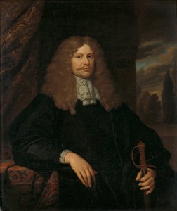 Porträtt av Cornelis Backer (1633-81), rådman, rådman och överste för Amsterdammilisen av Caspar Netscher