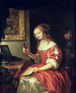 Young Woman with Letter and Locket, 1667 