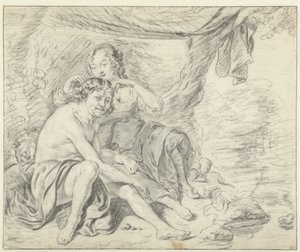 Herdinna som kröner en herde med en lagerkrans av Casper Casteleyn (attributed to)