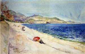 På stranden nedanför Promenade des Anglais, Nice, Frankrike av Cass Gilbert
