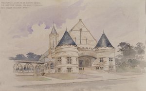 Förstudie för en armébyggnad till Shattuck School, Faribault, Minnesota