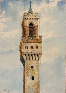 Tornet i Palazzo Vecchio, Florens, Italien, 1880.