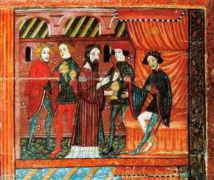Magi Kings framför kung Herodes, altartavla från Bellver de Cerdanya