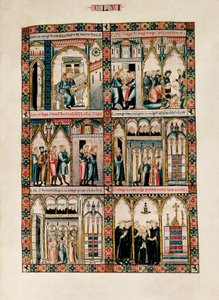 Miniatyrer tillägnade Sankta Maria och hennes mirakel, från Las Cantigas de Santa María (Sånger om Sankta Maria), Fol. 156