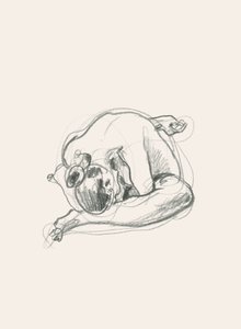 Tyst, hopkrupen figur