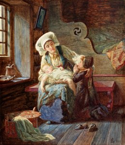 Kväll i ett norskt hem, 1882 av Catharine Adelaide Sparkes