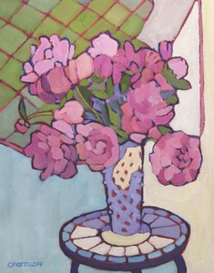 Graphic Bouquet, 2023 (olja på duk) av Catherine J Martzloff