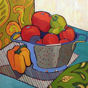 Hearty Vegetable Mosaic II, 2023 (olja på pannå) av Catherine J Martzloff