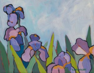 The Iris Fields, 2022 (olja på duk) av Catherine J Martzloff