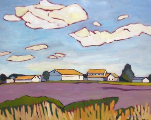 Wandering by the Field, 2022 (olja på duk) av Catherine J Martzloff