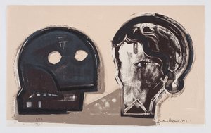 Looks 5, 2013 (litografi med handkolorering) av Cathie Pilkington
